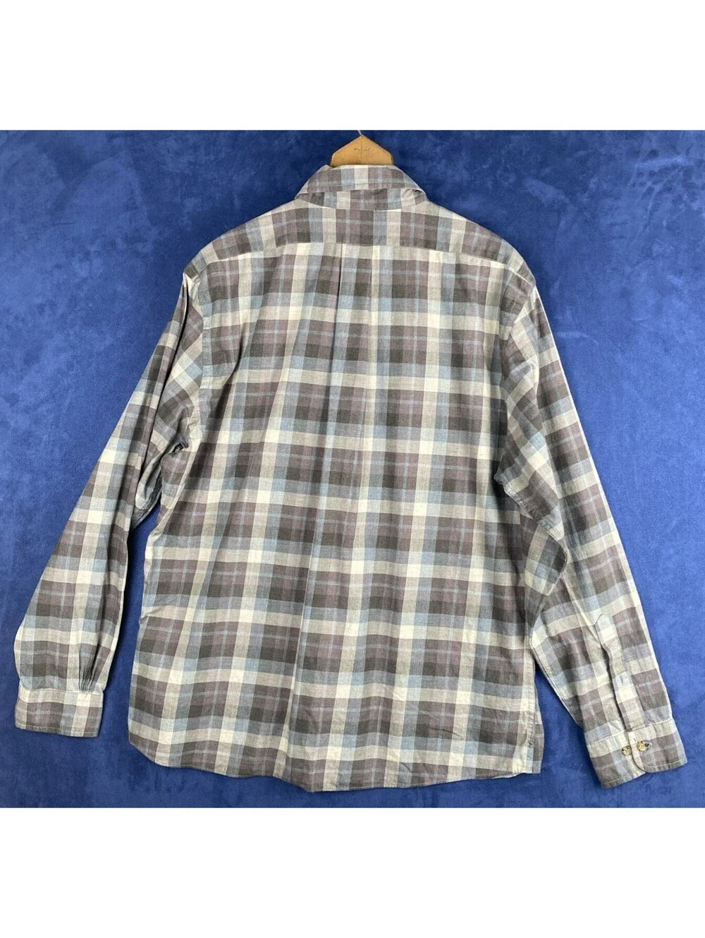 Brooks Brothers Button Down Long Sleeve Shirt Sz L Regent Brown Plaid Cotton